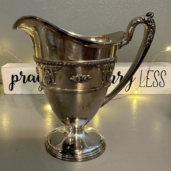 Wallace Silverplate Rose Point Creamer - Picture 1 of 8